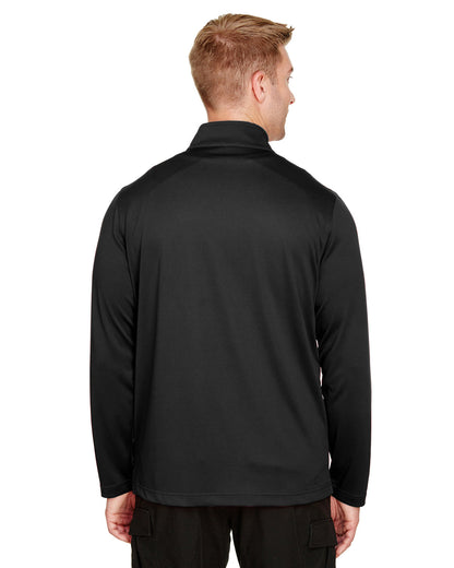 Harriton Men's Advantage Snag Protection Plus Quarter-Zip M748 #color_BLACK