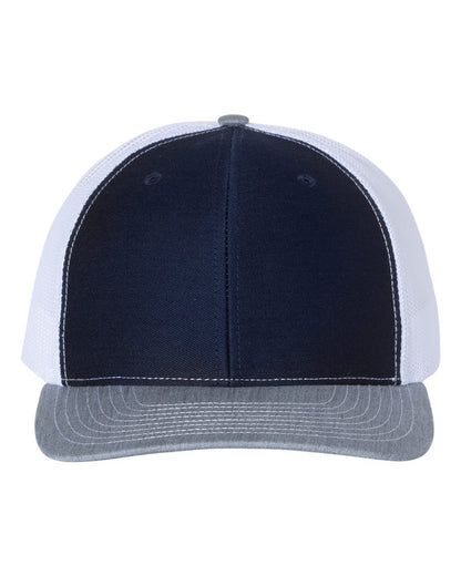 Richardson Snapback Trucker Cap 112 #color_Navy/ White/ Heather Grey