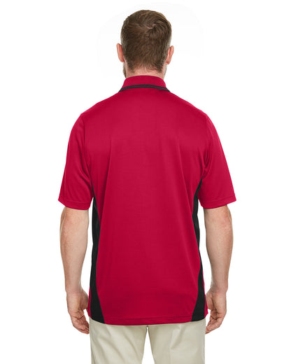 Harriton Men's Flash Snag Protection Plus IL Colorblock Polo M386 #color_RED / BLACK