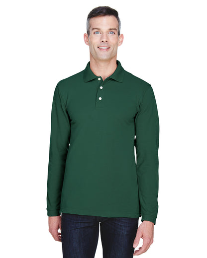 Harriton Men's Easy Blend™ Long-Sleeve Polo M265L #color_HUNTER