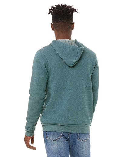 BELLA + CANVAS Unisex Sponge Fleece Full-Zip Hooded Sweatshirt 3739 #color_HTHR DEEP TEAL
