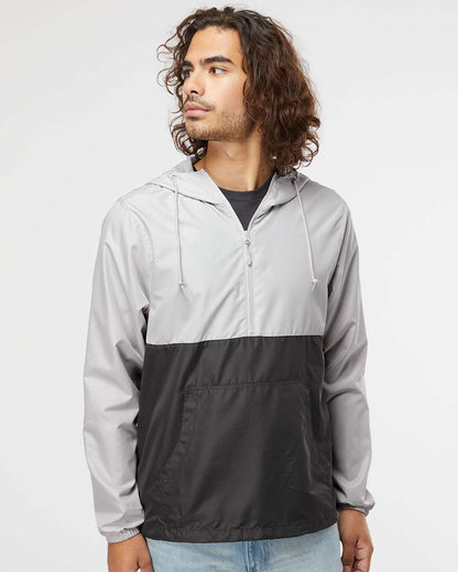 Independent Trading Co. Lightweight Quarter-Zip Windbreaker Pullover Jacket EXP54LWP #colormdl_Smoke/ Graphite