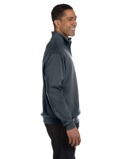 JERZEES Adult 8 oz. NuBlend® Quarter-Zip Cadet Collar Sweatshirt 995M #color_BLACK HEATHER