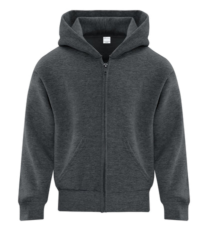 Atc Everyday Collection Everyday Fleece F/Z Yth Hooded ATCY2600 #color_Dark HthrGrey