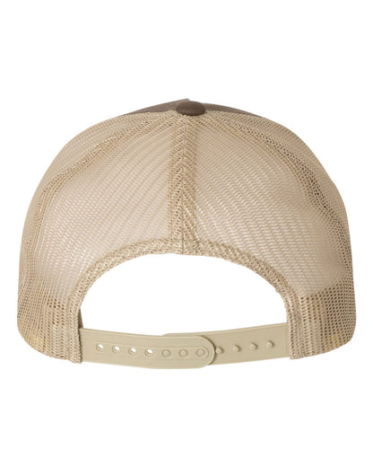 YP Classics Five-Panel Retro Trucker Cap 6506 #color_Brown/ Khaki