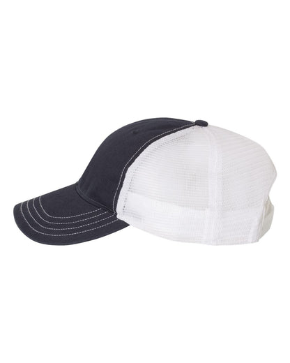 Richardson Garment-Washed Trucker Cap 111 #color_Navy/ White