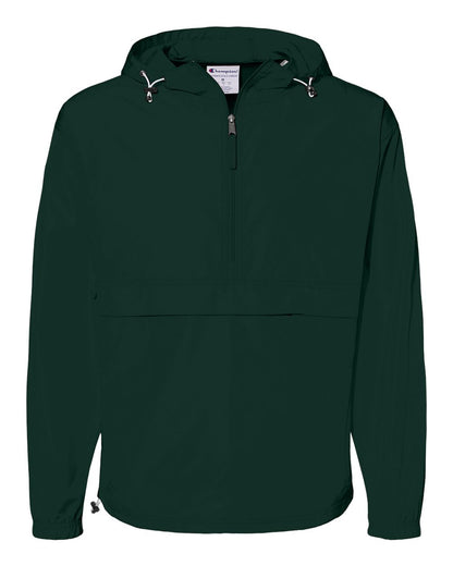 Champion Hooded Packable Quarter-Zip Jacket CO200 #color_Dark Green