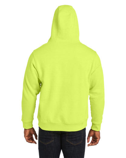 Harriton Men's Tall ClimaBloc™ Lined Heavyweight Hooded Sweatshirt M711T #color_SAFETY YELLOW