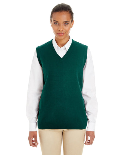 Harriton Ladies' Pilbloc™ V-Neck Sweater Vest M415W #color_HUNTER