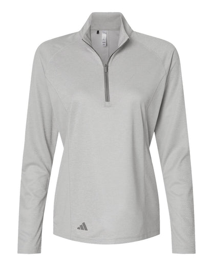 Adidas Women's Space Dyed Quarter-Zip Pullover A594 #color_Grey One Heather