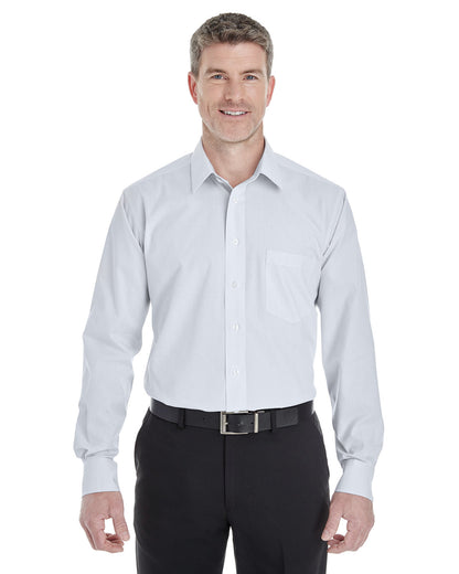 Devon & Jones Men's Crown Collection® Striped Woven Shirt DG534 #color_SILVER / WHITE