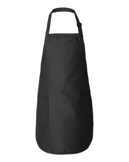 Q-Tees Full-Length Apron with Pockets Q4350 #color_Black