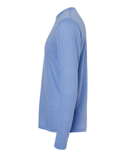 M&O Poly-Blend Long Sleeve T-Shirt 3520 #color_Heather Blue