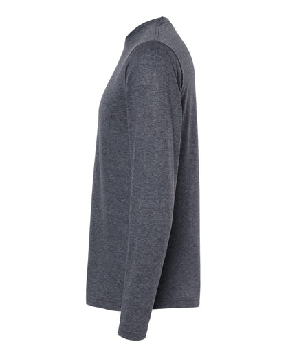 M&O Poly-Blend Long Sleeve T-Shirt 3520 #color_Heather Navy