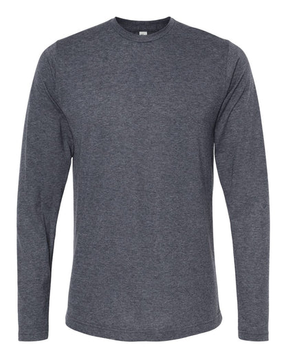 M&O Poly-Blend Long Sleeve T-Shirt 3520 #color_Heather Navy