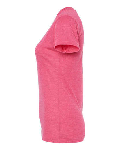M&O Women's Deluxe Blend T-Shirt 3540 #color_Heather Fuchsia