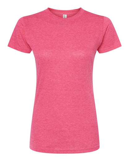 M&O Women's Deluxe Blend T-Shirt 3540 #color_Heather Fuchsia