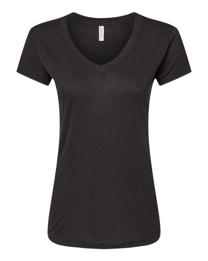 M&O Women's Deluxe Blend V-Neck T-Shirt 3542 #color_Black