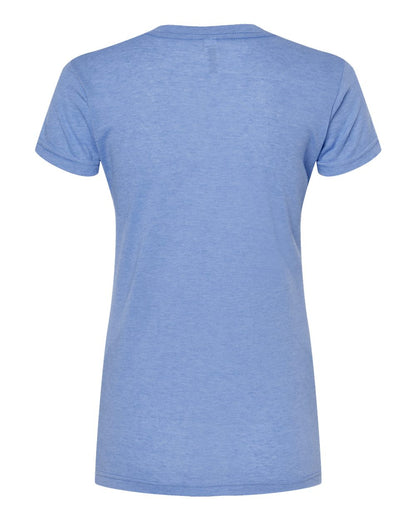 M&O Women's Deluxe Blend V-Neck T-Shirt 3542 #color_Heather Blue