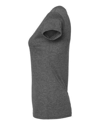 M&O Women's Deluxe Blend V-Neck T-Shirt 3542 #color_Heather Charcoal