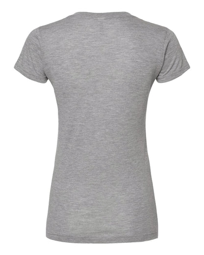 M&O Women's Deluxe Blend V-Neck T-Shirt 3542 #color_Heather Grey