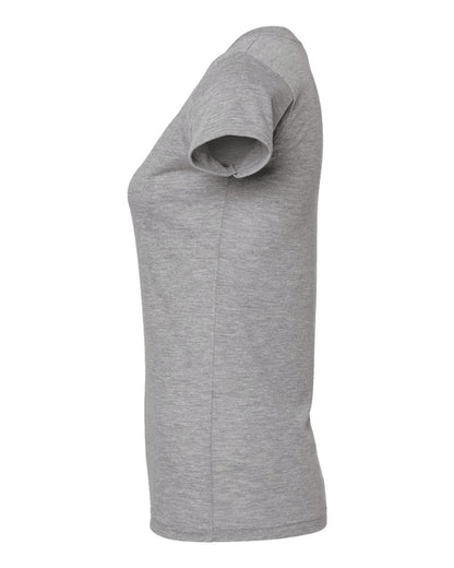 M&O Women's Deluxe Blend V-Neck T-Shirt 3542 #color_Heather Grey
