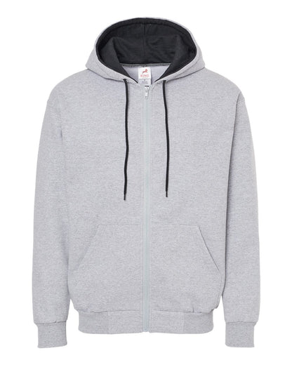 King Fashion Full-Zip Sweatshirt KF9047 #color_Sport Grey/ Black