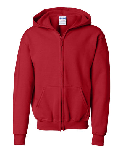 Gildan Heavy Blend™ Youth Full-Zip Hooded Sweatshirt 18600B #color_Red