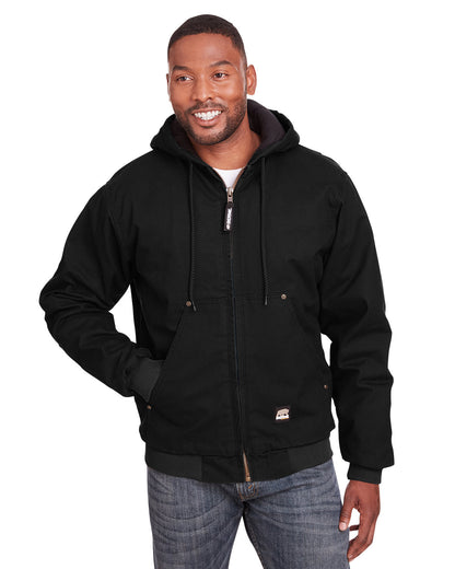 Berne Men's Highland Washed Cotton Duck Hooded Jacket HJ375 #color_BLACK