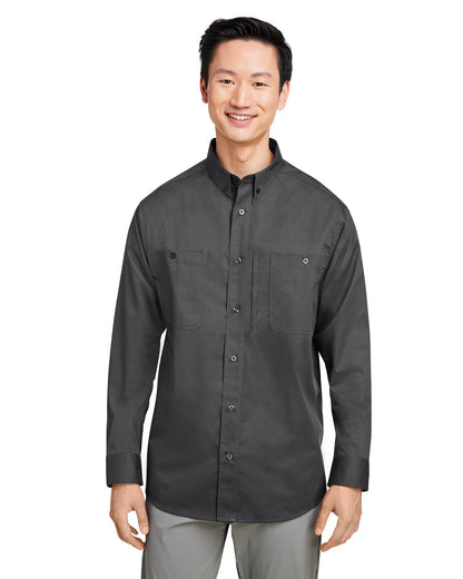 Harriton Men's Advantage IL Long-Sleeve Workshirt M585L #color_DARK CHARCOAL