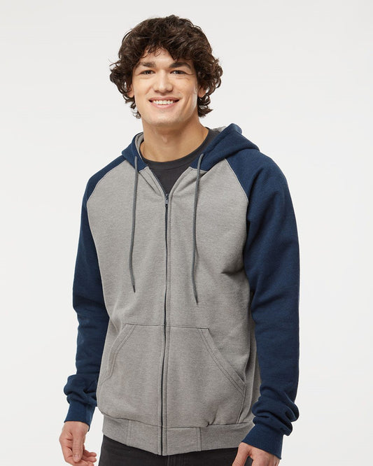 King Fashion Fleece Raglan Hooded Full-Zip Sweatshirt KF4048