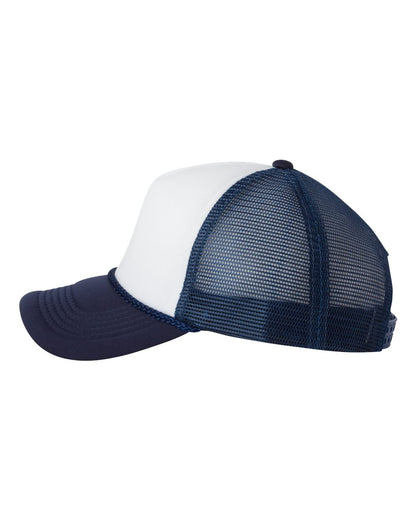 Valucap Foam Mesh-Back Trucker Cap VC700 #color_White/ Navy