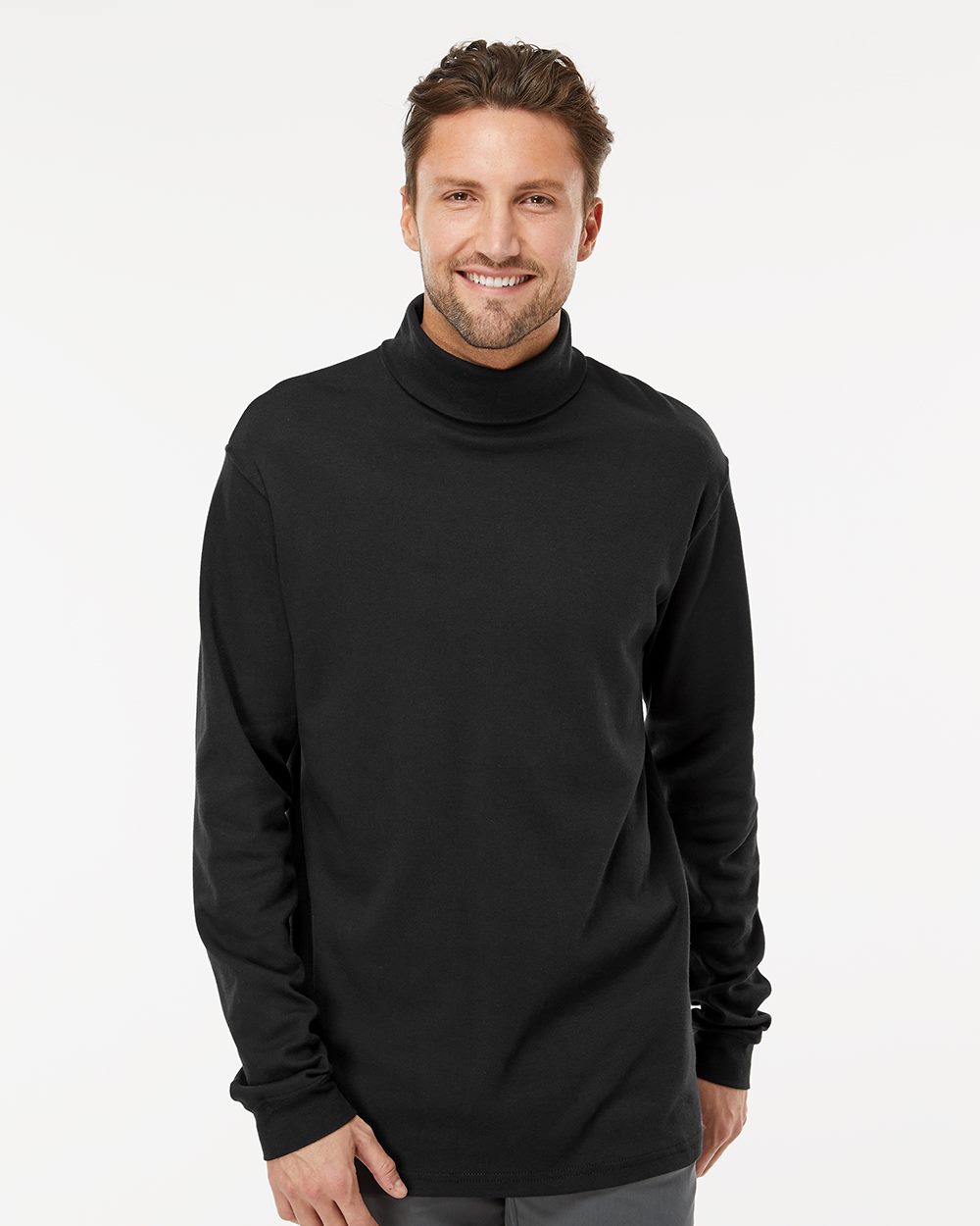 King Fashion Interlock Turtleneck Long Sleeve T-Shirt KF4900