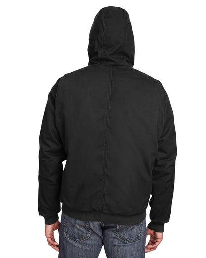 Berne Men's Highland Washed Cotton Duck Hooded Jacket HJ375 #color_BLACK