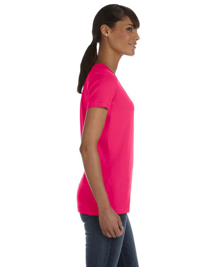 Fruit of the Loom Ladies' HD Cotton™ V-Neck T-Shirt L39VR #color_CYBER PINK