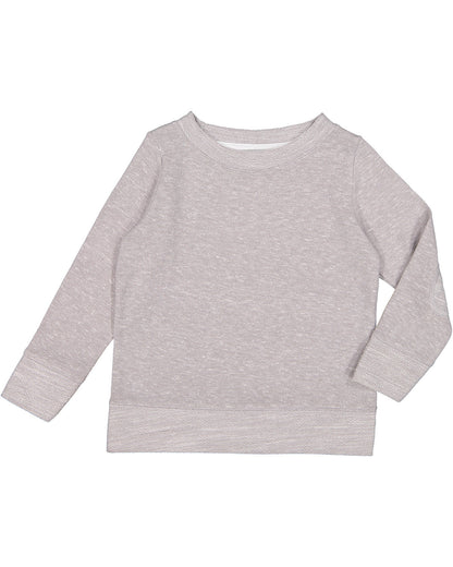 Rabbit Skins Toddler Harborside Melange French Terry Crewneck with Elbow Patches RS3379 #color_GRAY MELANGE