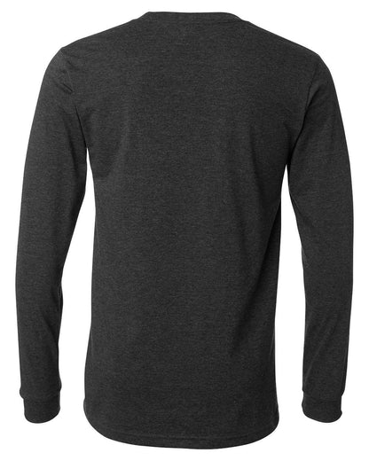 BELLA + CANVAS Heather CVC Long Sleeve Tee 3501CVC #color_Dark Grey Heather