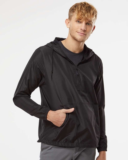 Independent Trading Co. Lightweight Quarter-Zip Windbreaker Pullover Jacket EXP54LWP #colormdl_Black