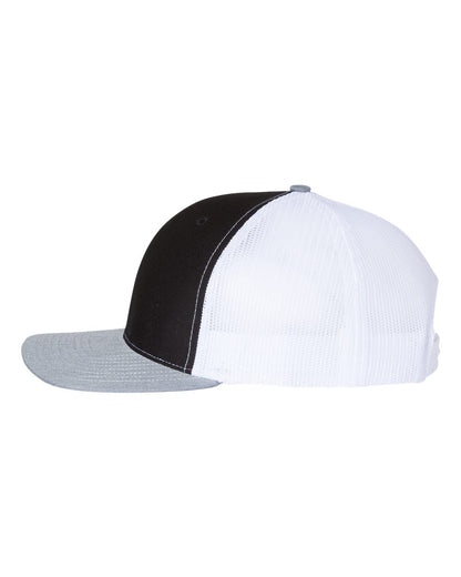 Richardson Snapback Trucker Cap 112 #color_Black/ White/ Heather Grey