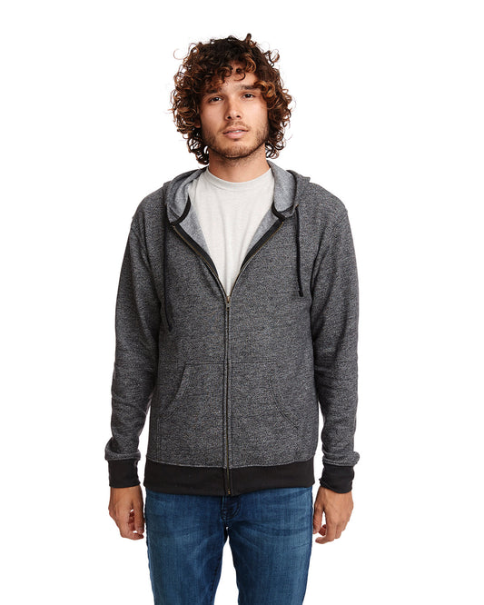 Next Level Adult Pacifica Denim Fleece Full-Zip Hooded Sweatshirt 9600