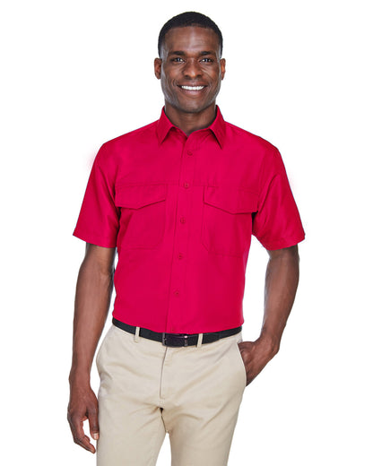 Harriton Men's Key West Short-Sleeve Performance Staff Shirt M580 #color_RED