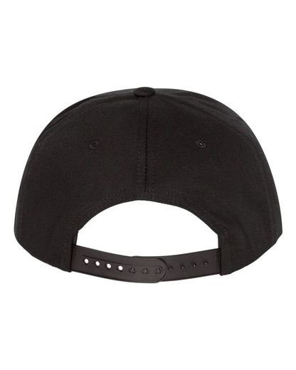 YP Classics Five-Panel Cotton Twill Snapback Cap 6007 #color_Black