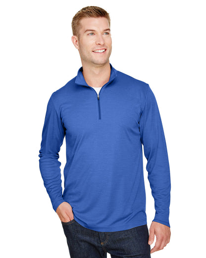 Team 365 Men's Zone Sonic Heather Performance Quarter-Zip TT31H #color_SP ROYAL HEATHER