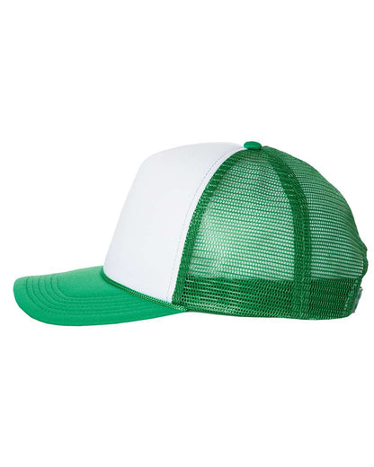 Valucap Foam Mesh-Back Trucker Cap VC700 #color_White/ Kelly