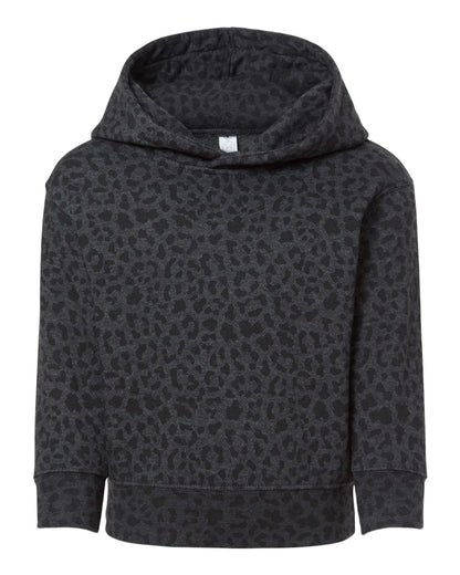Rabbit Skins Toddler Pullover Fleece Hoodie 3326 #color_Black Leopard