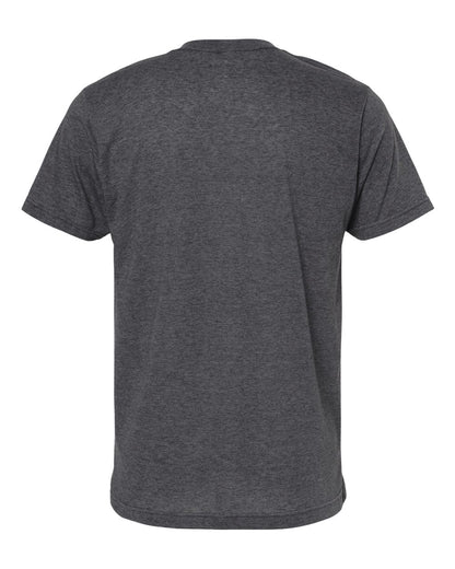 M&O Deluxe Blend V-Neck T-Shirt 3543 #color_Heather Charcoal