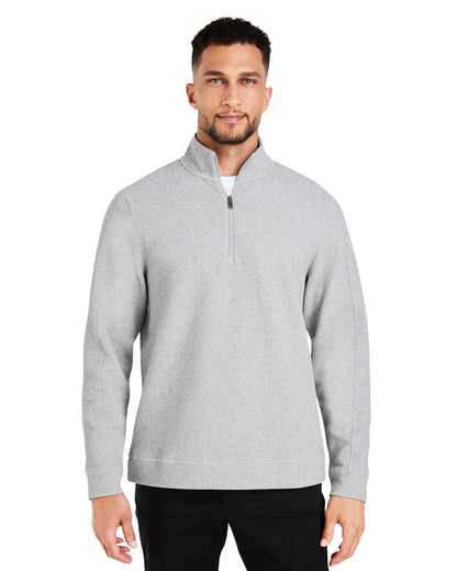 North End Men's Spirit Textured Quarter-Zip NE725 #color_PLATINUM HEATHER