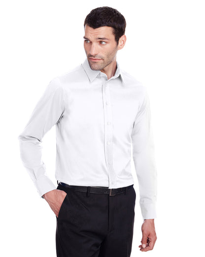Devon & Jones Men's Crown Collection® Stretch Broadcloth Slim Fit Woven Shirt DG560 #color_WHITE