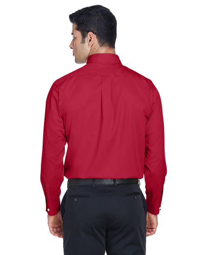 Devon & Jones Men's Crown Collection® Solid Stretch Twill Woven Shirt DG530 #color_RED