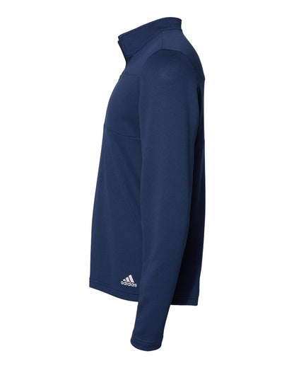 Adidas 3-Stripes Double Knit Quarter-Zip Pullover A482 #color_Team Navy Blue/ Grey Two